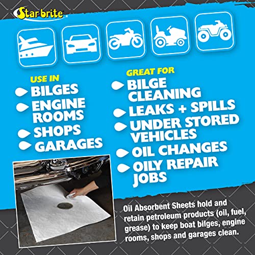STAR BRITE Bilge Oil Pads - Absorbs Oil, Repels Water - color: 5 Pack