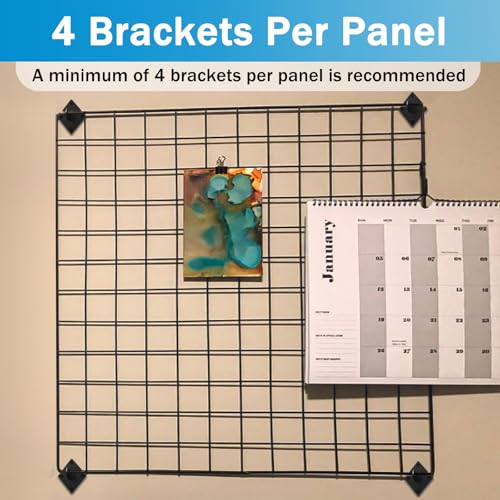 25 Pcs Gridwall Mount Brackets with Screws Metal Grid Panel Wall Mount Bracket Gridwall Brackets for Grid Panels Clothing Store Cloakroom Retail Display Wall - color: Black 25 PACK