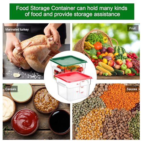 FoldTier 2 Pcs Square Food Storage Containers, Green, Red, 12 Qt - color: Green, Red, size: 12 Qt