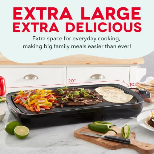 Dash Deluxe Everyday Electric Griddle, Removable Nonstick Plate, Black - color: Black