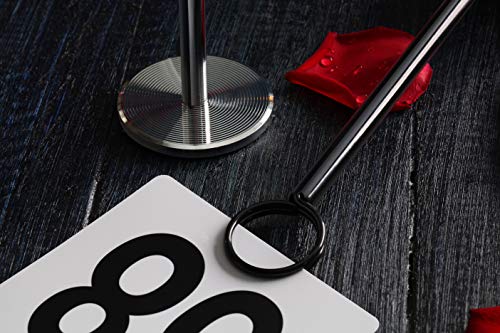 New Star Foodservice Ring-Clip Table Number Holder / Place Card Stand, 18 Inch, Silver, Set of 12