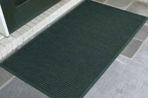 WaterHog Fashion Mat | Commercial-Grade Entrance Mat with Fabric Border – Indoor/Outdoor, Quick Drying, Stain Resistant Door Mat (Evergreen, 3' x 5') - color: Evergreen, size: 3' x 5'