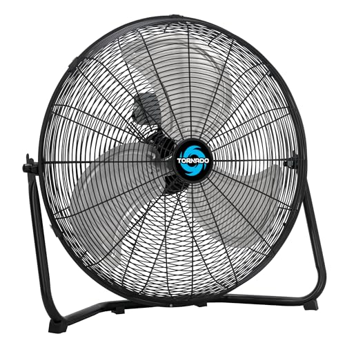 Tornado 20 Inch Industrial Powerful Metal Floor Fan, 3-Speed High Velocity Cooling Floor Standing Fan for Industrial, Commercial, and Home Spaces, 120°Tilt, 6.0 FT Cord, Black - size: 20 Inch Original