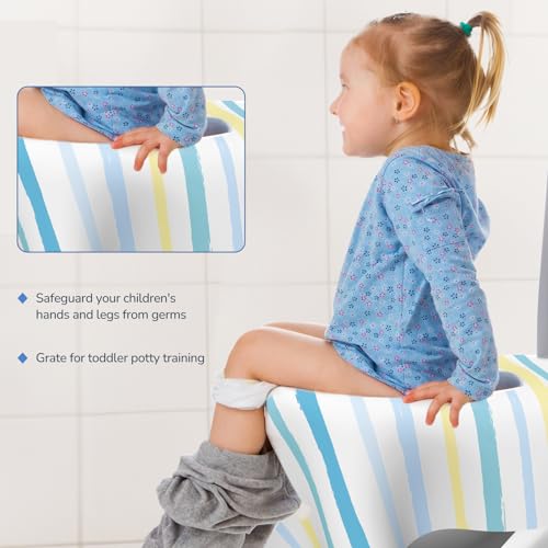 Toilet Seat Covers Disposable, Large Waterproof Potty Covers for Toddlers, Kids, and Adults, Toddler Potty Training for Public Restroom, Airplane, Trip, Individually Wrapped for Travel (Wave) - color: Wave