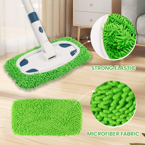 Sweeper Mop System with 3 Reusable Microfiber Mop Pads