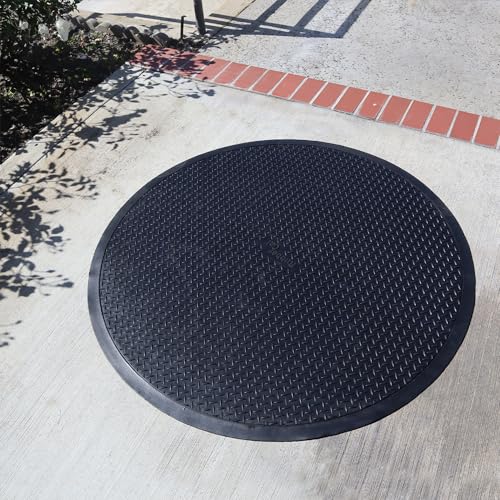 Rubber-Cal Circular Rubber Mat - 48” Diameter - size: 48"L x 48"W x 0.4"Th