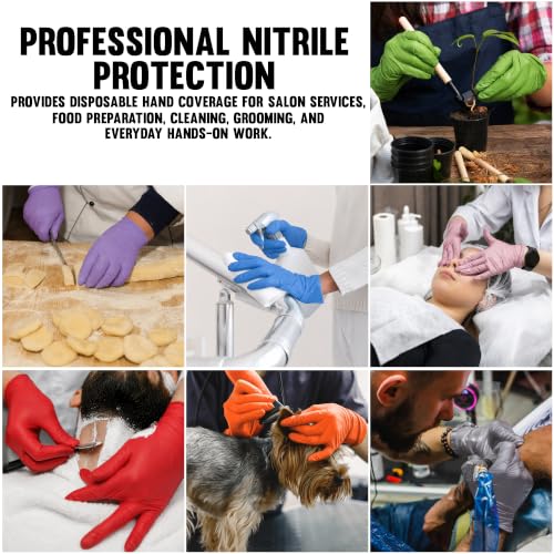 L3 Level 3 Nitrile Gloves - Professional Heavy Duty Disposable Gloves - Latex Free - Fits Snug - Box of 100 - color: Black, size: Large (Pack of 100)