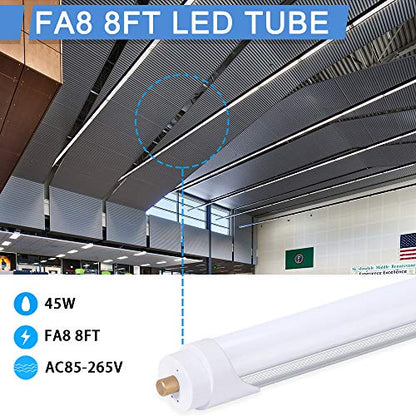 ONLYLUX 8ft LED Bulbs,24 Pack 45W 5400LM, 6000k, Milky Cover - size: 5400LM Milky 12PCS (Pack of 2)
