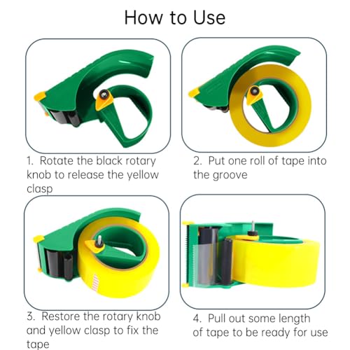 CALIDAKA Professional Grade Packing Tape Dispenser, Heavy Duty Shipping Tape Dispenser, Packing Packaging Sealing Cutter, Works with Any Tapes Up to 2 Inches Wide on Standard 3" Cores