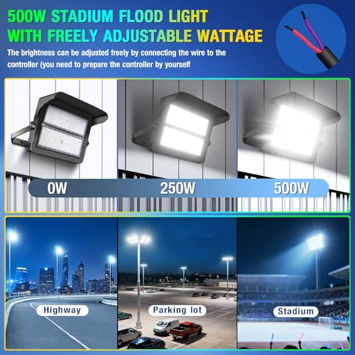 ledmo 500W Dimmable Led High Mast Stadium Light, 75000LM Super Bright - size: Extra Large/500-Dimmable