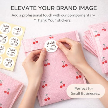 Cozymood 6x10" Bubble Mailers 100 Pack Cherry Pattern Pink Padded Envelopes - color: Cherry, size: 6x10" 100PC