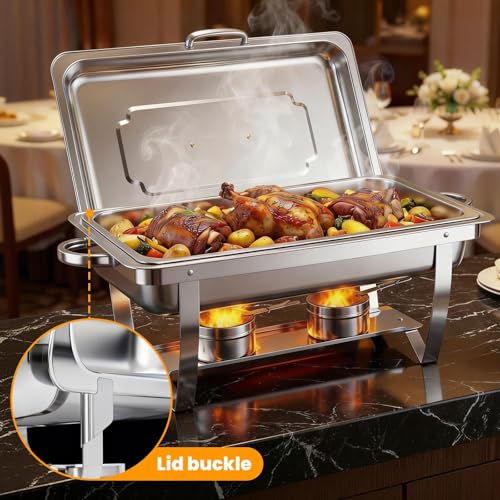 ALSO GO 4 Pack 11QT Rectangular Chafing Dishes for Buffet with Lids - color: 4 Pack Full Size