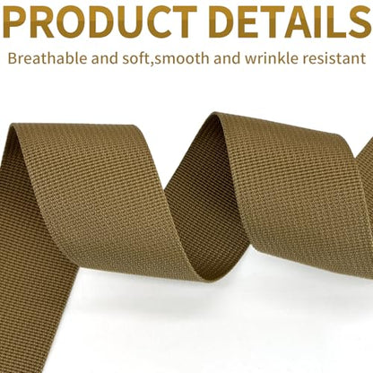 2" Lt Brown Wide Webbing Straps 12yd for Lawn Chair,Bag &Sewing - color: Champagne 32