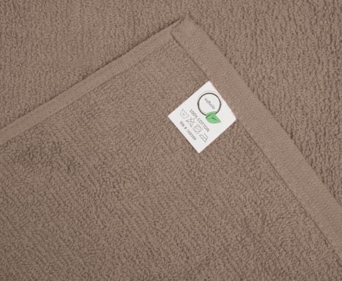 Salon Towels – Pack of 24 (16"x27") 100% Cotton Ring Spun (Not Bleach Proof) Ultra Soft, Highly Absorbent Hand Towels – Bulk for Spa, Gym & Salon (Taupe) - color: Taupe
