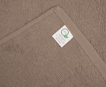 Salon Towels – Pack of 24 (16"x27") 100% Cotton Ring Spun (Not Bleach Proof) Ultra Soft, Highly Absorbent Hand Towels – Bulk for Spa, Gym & Salon (Taupe) - color: Taupe