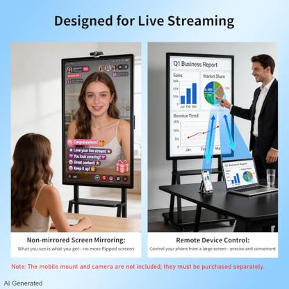 55" Smart Board, 4K UHD Electronic Interactive Board for Classroom