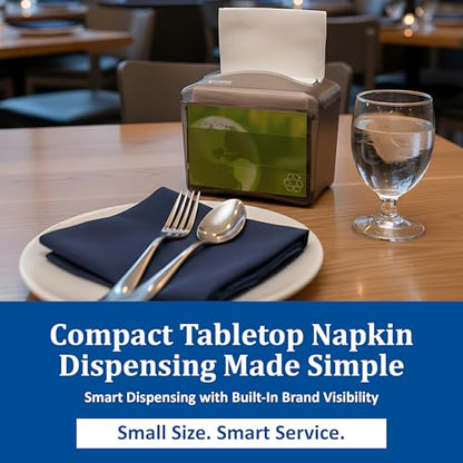 San Jamar Venue® Napkin Dispenser for Restaurant Tabletop, 200-250 Napkins, Mini Interfold, Black