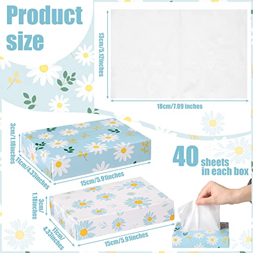 Yinder 24 Pcs Small Tissue Cube Box 960 Sheets for Classroom, Fresh Daisy - style: Fresh Daisy