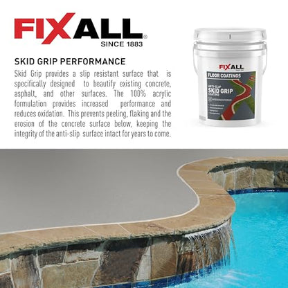 FIXALL Skid Grip Anti-Slip Coating, 5 Gallons, Cobalt, Exceeds ADA Standards, Ideal for Safety Areas, Slip-Resistant Pavement, Cement & Concrete Paint - color: Cobalt, size: 640 Fl Oz (Pack of 1)
