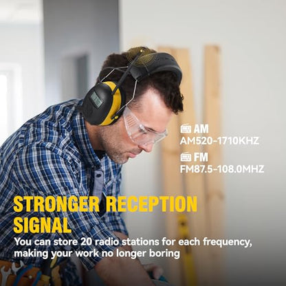 AM/FM Radio Headphones for Mowing, NRR 30dB Hearing Protection - color: A-yb