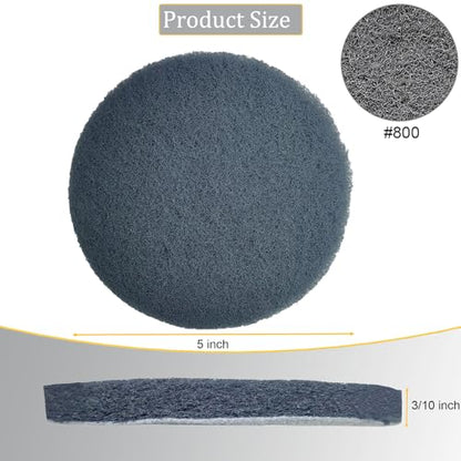 Tonmp 10 Pack 5 Inch 800 Grits Multipurpose Scrubber Scouring Pads Hoop and Loop Flocking Scuff Pads -Scuff Pads Conditioning Discs Polishing Pad for Furniture Automotive Cleaning, Rust Removal - style: 800 Grit