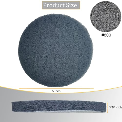Tonmp 10 Pack 5 Inch 800 Grits Multipurpose Scrubber Scouring Pads Hoop and Loop Flocking Scuff Pads -Scuff Pads Conditioning Discs Polishing Pad for Furniture Automotive Cleaning, Rust Removal - style: 800 Grit