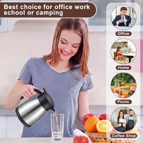 Norme 2 Pcs Thermal Coffee Carafe Creamer, Black, Silver, 17 oz - color: Black, Silver, size: 17 oz