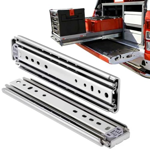 Heavy Duty Drawer Slides 12 14 16 18 20 22 24 26 28 30 32 34 36 40 44 48 52 56 60 Inch 500 Lbs Side Mount Full Extension Ball Bearing Rails Rail Tool Box Runner -W:76mm, 18 Inch - size: 18 Inch, style: Load:500 lb (No lock) -W:76mm