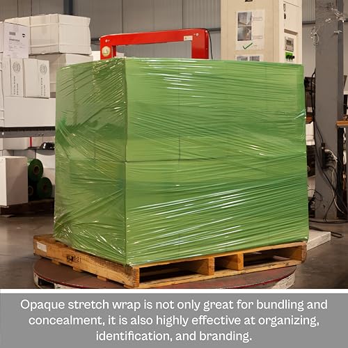 PSBM Dark Green Stretch Wrap with Handles, 8 Rolls 20 Inch x 1000 Feet 80 Gauge, Heavy Duty Plastic Wrap Industrial Strength Shrink Film for Moving, Packing & Shipping - size: 8 Rolls, style: Green