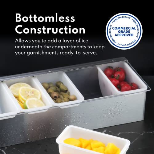 New Star Foodservice 48025 Stainless Steel Condiment Dispenser with 4 Compartments (NO ICE Tray Included) - size: 4 Compartments