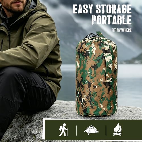 Lenotos Woobie Blanket, Thermal Insulated Military Poncho Liner, Water-Resistant, Portable, Insulation, for Hiking, Survival with Compression Carry Bag (Marpat) - color: Marpat