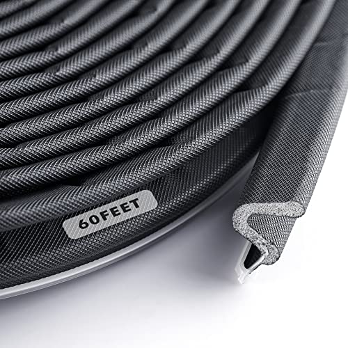 BBTO Weather Stripping Door Window Seal V-Shaped Foam Kerf,60 Feet,Black - color: Black, size: 60 Feet
