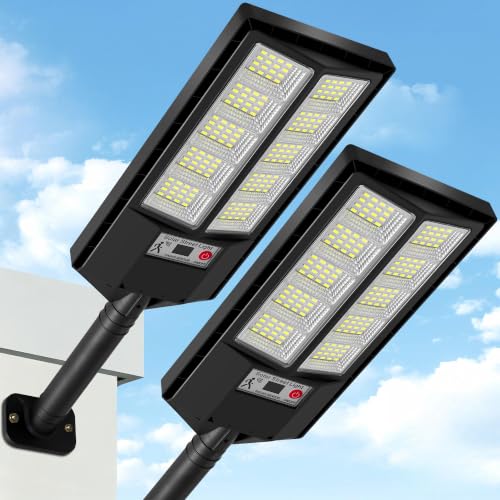 Solar Street Light Waterproof 2 Pack, Motion Sensor Lights & Remote - size: 2-Pack