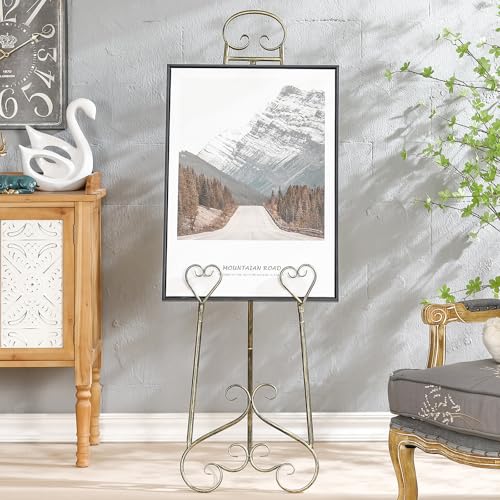 56" Extra Large Adjustable Vintage Floor Easel Stand with Chain Support