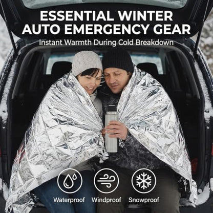 K Kingstar Emergency Blankets 120 Packs, 84" L x 52" W, Survival Gear for Family & Homeless Emergency Warmth, Bulk Survival Reusable Mylar Thermal Blankets for Car Kits, Bug Out Bags & First Aid - size: 84" L x 52" W