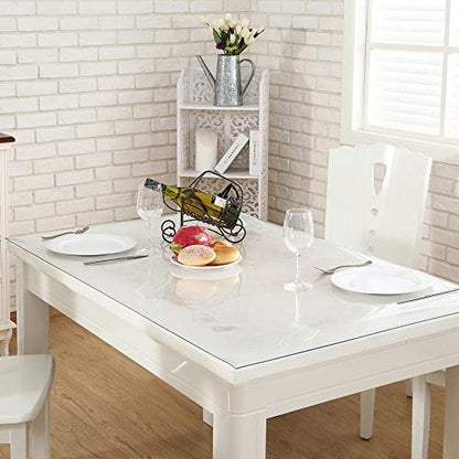 NECAUX Clear PVC Table Cover Protector 12 x 20 Inch 1.5mm Thick - color: Clear 1.5mm, size: 12" x 20"