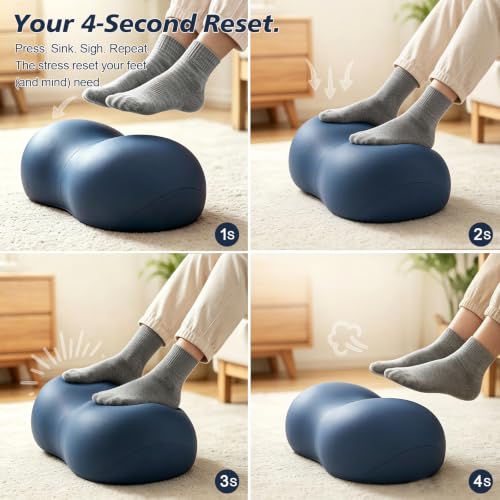 Foot Rest Under Desk, Ergonomic Memory Foam Under Desk Footrest - color: Midnight Navy