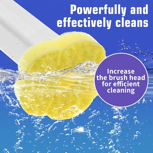 Disposable Toilet Brush Cleaning System with 60pcs Refills Pads Replacement Heads, Toilet Cleaning Stick, Wall Mounted Toliet Wand Kit Bathroom Maintenance, Toilet Bowl Cleaner Wands Holder and Set