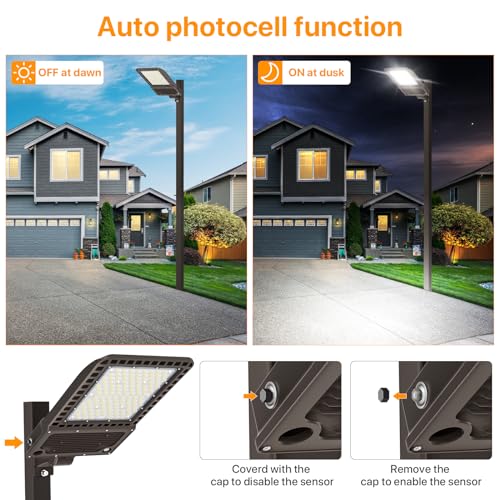 400W LED Parking Lot Light: 60000LM, 5000K 150LM/W, Adjustable Arm - size: 400W Adjustable Arm Mount