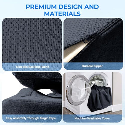 3-Level Adjustable Foot Rest for Under Desk at Work, Black, 17x11.2x17 Inch - color: Black