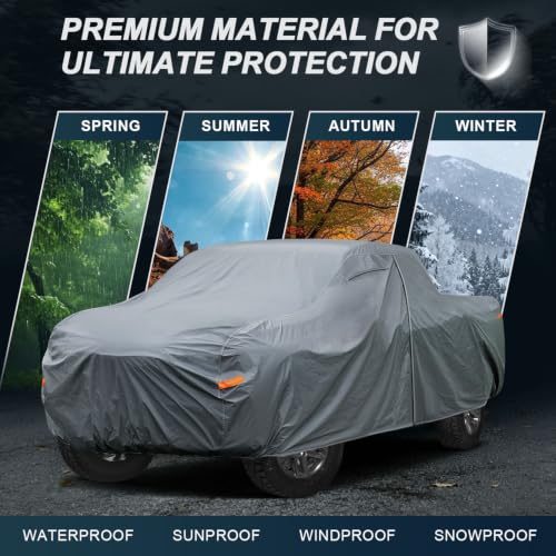 GUNHYI 16 Layers Truck Cover Waterproof All Weather. See Truck Size Chart - color: 4 Truck Cover, size: 4 Truck M+ - Max Length to 215",Max Cab to 158"
