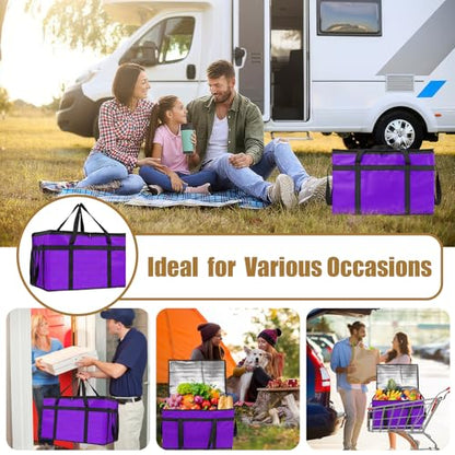PEASUG Insulated Food Delivery Bag, XXXL Catering Bag for Keep Food Warming - color: Purple, size: XXX-Large