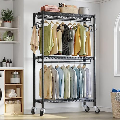VIPEK R2 Clothes Rack for Hanging Clothes Rolling Clothing Rack Heavy Duty - color: Black, size: R2
