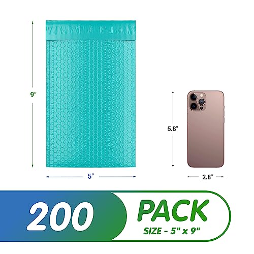 Poly Bubble Mailers, 7,25 x 11 Inch Teal Padded Mailers, Self Seal Shipping Envelopes, Lightweight Poly Mailer Bags, Waterproof Mailing Bags, Pack of 200 - color: Teal, size: 7,25" x 11" / 200 Pack