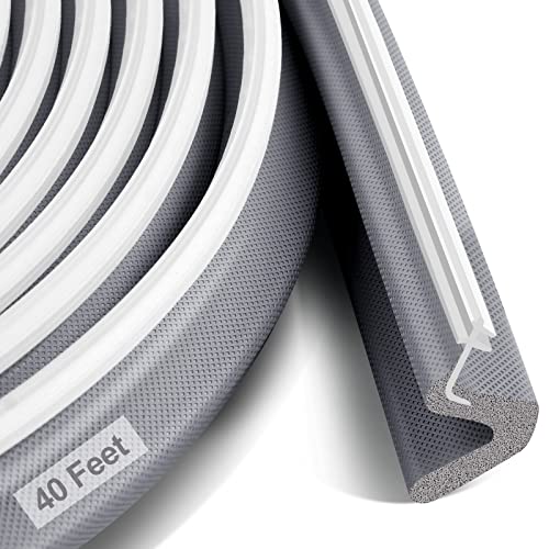 Litaibai 40 ft Kerf Weather Stripping Door Seal for Exterior Doors, Gray - color: Gray, size: 40 Feet
