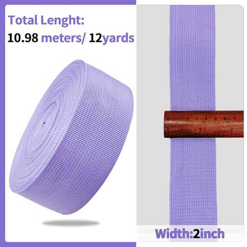2" Lavender Wide Webbing Straps 40yd for Lawn Chair,Bag &Sewing - color: Lavender 33