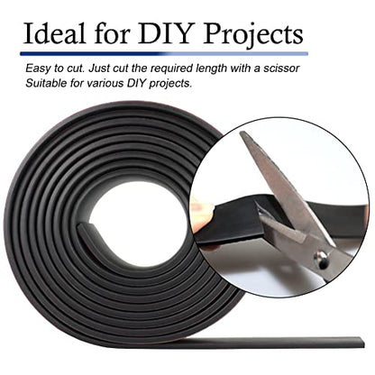 LSGCQ Neoprene Rubber Strips with Adhesive Backing Rubber Sheets - size: 1” Wide x 1/5" Thick x 20' Long