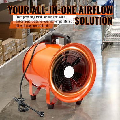 dreamdragon 12-Inch Utility Blower Fan with 25FT Duct Hose, 3300 RPM, 69dB - color: 12in-25ft