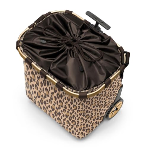 reisenthel carrycruiser Frame Leo Macchiato - Portable Shopping Trolley with Sturdy Aluminum Frame, Shoulder Strap and Removable mesh Inner Bag -Water-Repellent - color: Leo Macchiato
