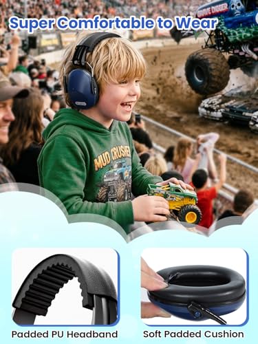 Dr.meter Toddler Ear Protection Ear Muffs, Kids Noise Cancelling Headphones - color: Dark Blue